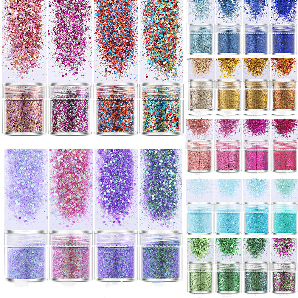 Mixing Cup Silicone - SNASAN 4Pcs Color Superfine Glitters Powder