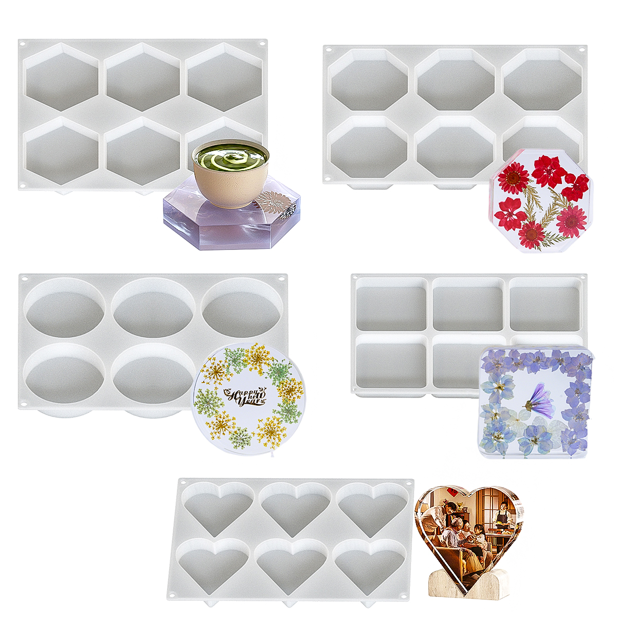 6 Holes Coaster Silicone Mold  - огляд і ціна Silicone Mold Tray