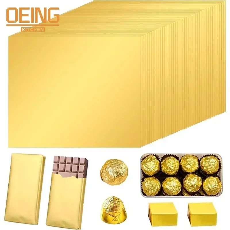 100PCS Large Dubai Chocolate C - огляд і ціна Gold Foil Flakes