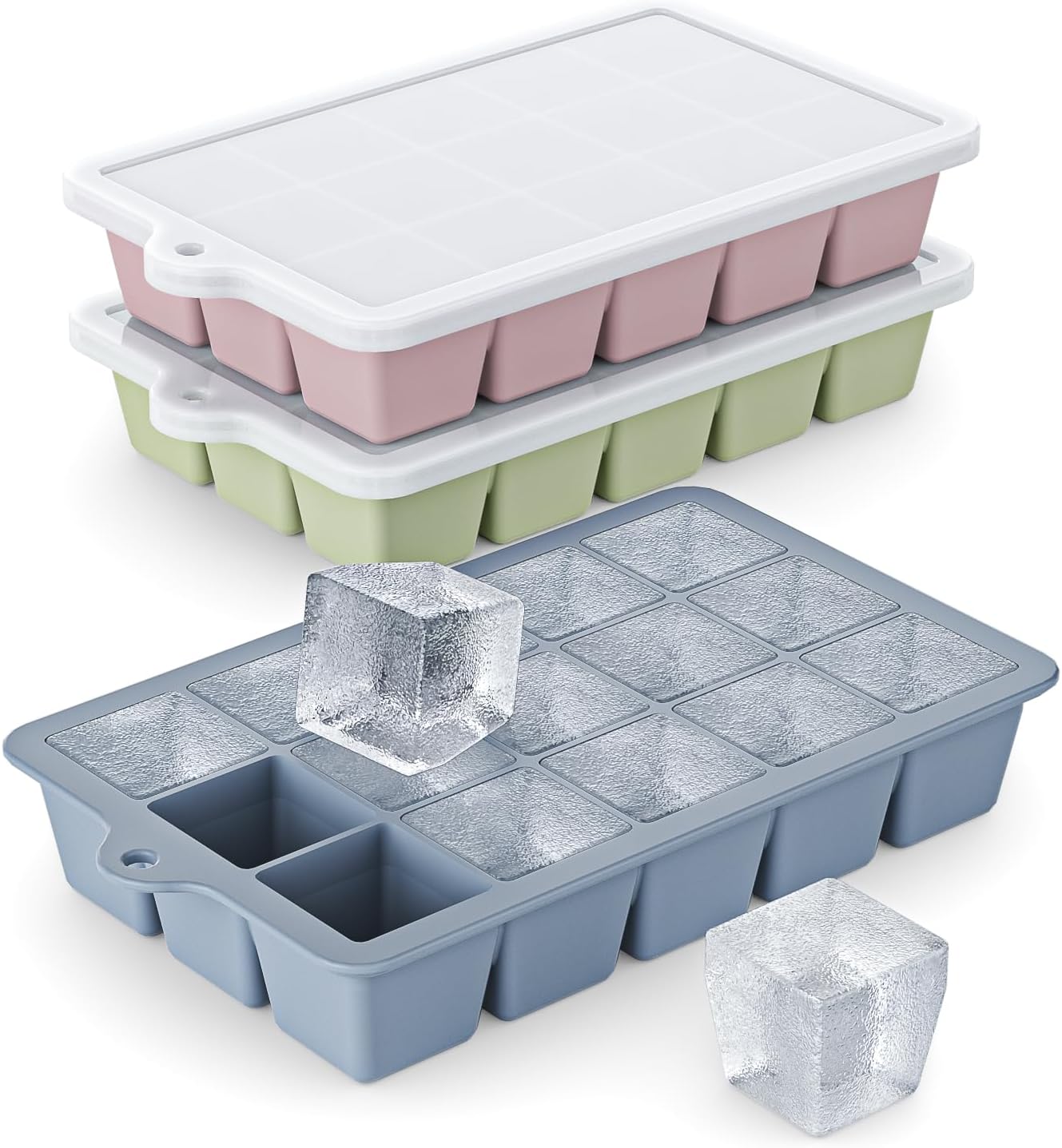 Silicone Ice Cube Tray 3 Pack  - огляд і ціна Silicone Mold Tray