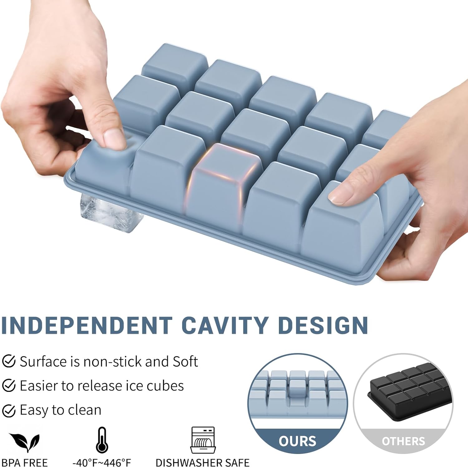 Silicone Ice Cube Tray 3 Pack  - огляд і ціна Silicone Mold Tray