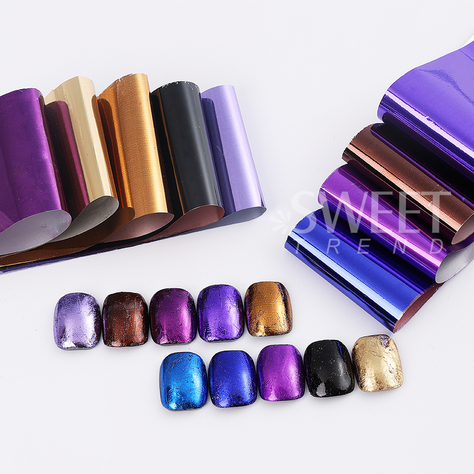 10pcs Metallic Nail Transfer F - огляд і ціна Gold Foil Flakes