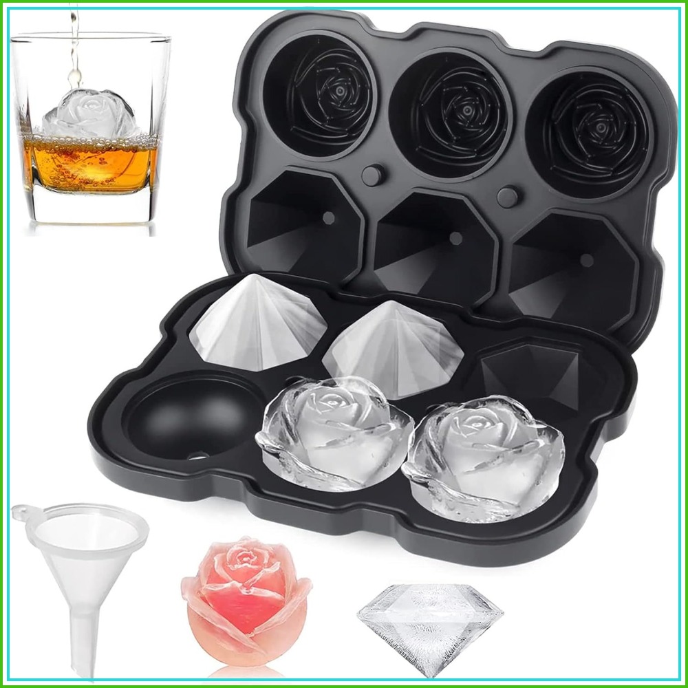 2 Inch Rose & Diamond Ice Cube - огляд і ціна Silicone Mold Tray