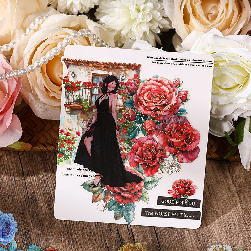 4 Sheets Colorful Rose Flower  - огляд і ціна Gold Foil Flakes