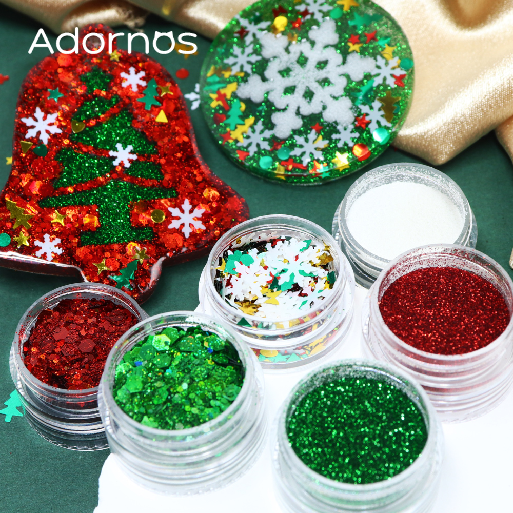 6 pcs/set Christmas Glitter Fo - огляд і ціна Resin Glitter Pack