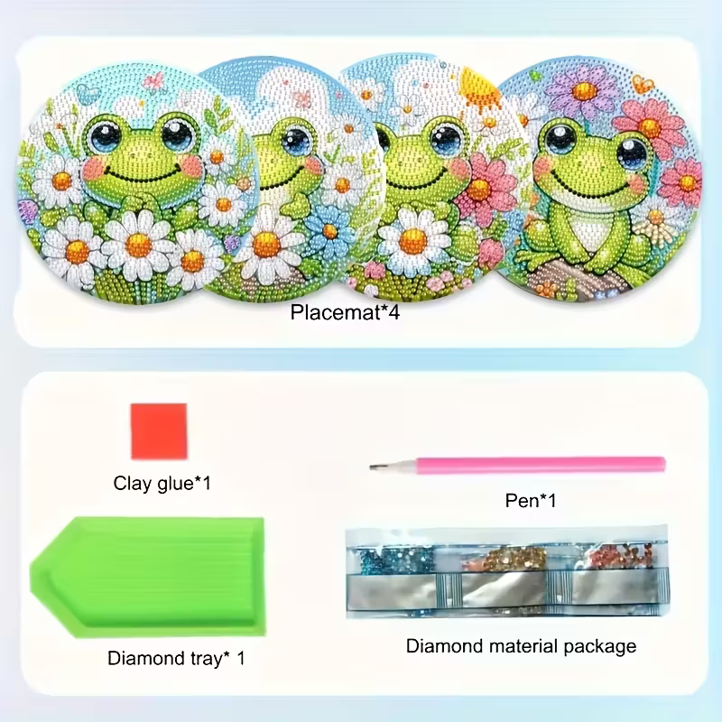 4-Piece Frog Patterned Wooden  - огляд і ціна Resin Craft Kit
