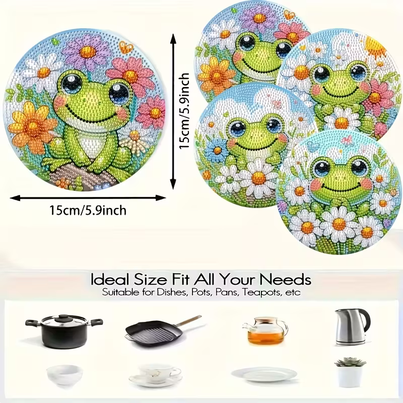 4-Piece Frog Patterned Wooden  - огляд і ціна Resin Craft Kit