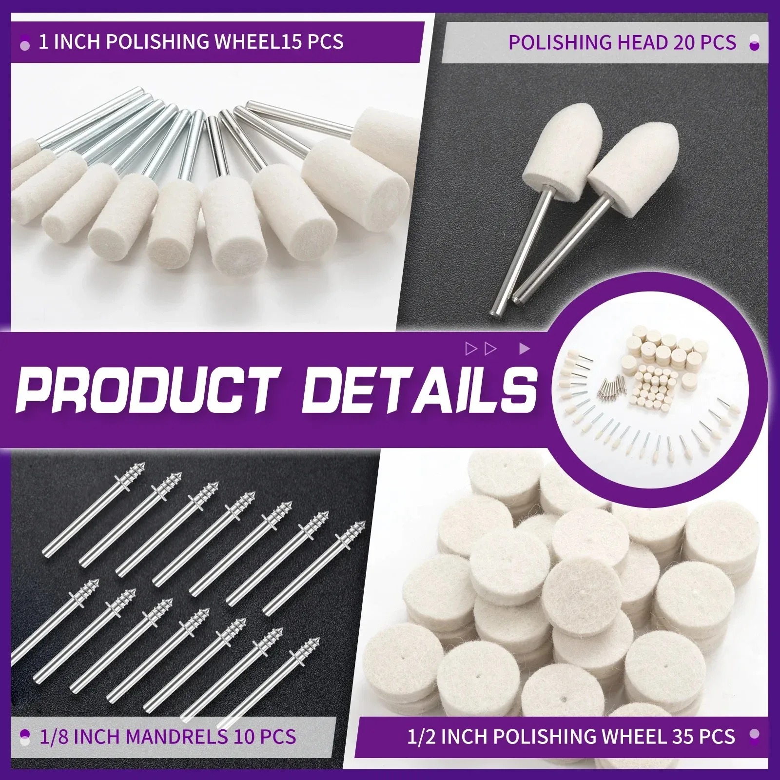 80PCS Wool Felt Buffing Wheel  - огляд і ціна Resin Jewelry Kit