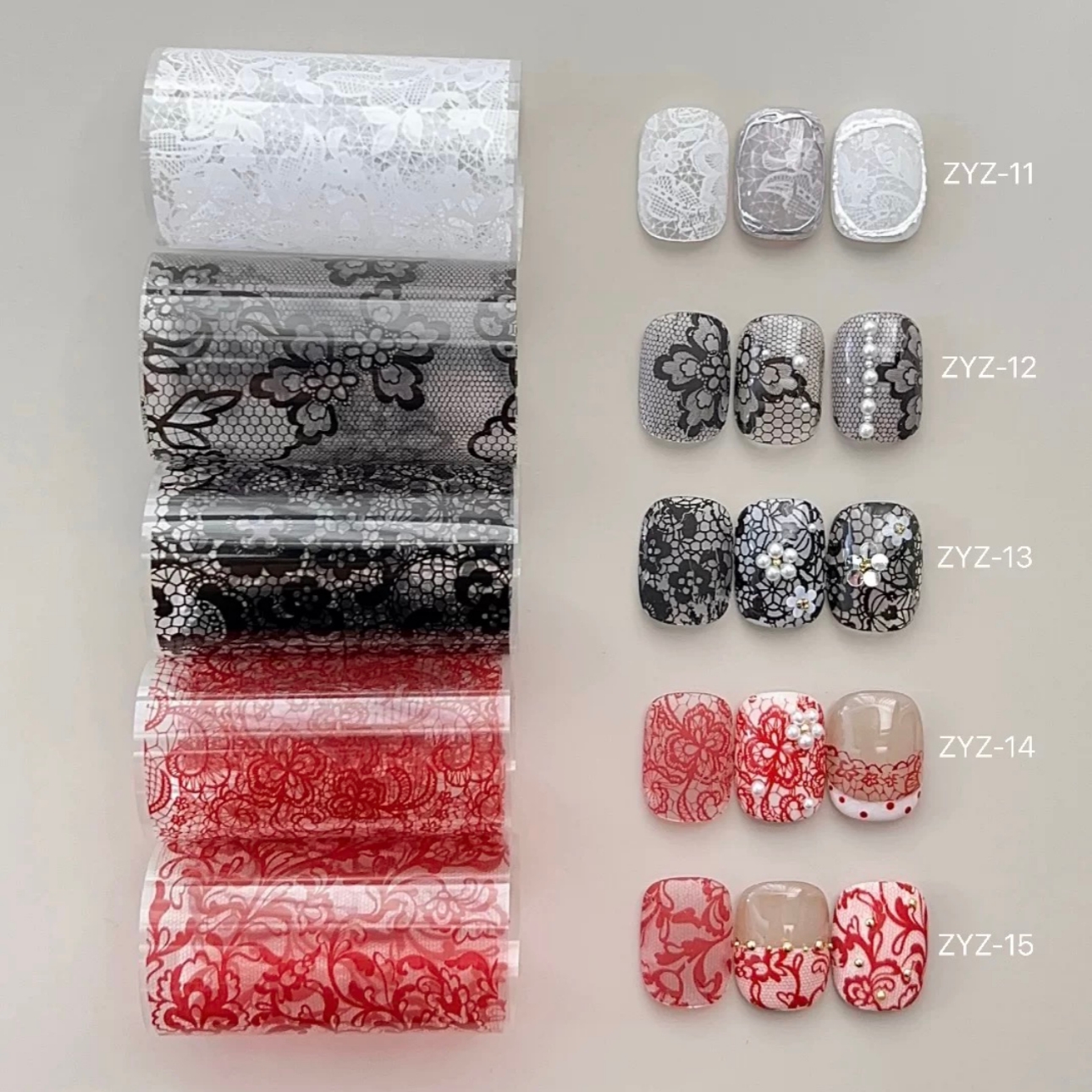 10 Rolls Red Lace Nail Foils f - огляд і ціна Gold Foil Flakes